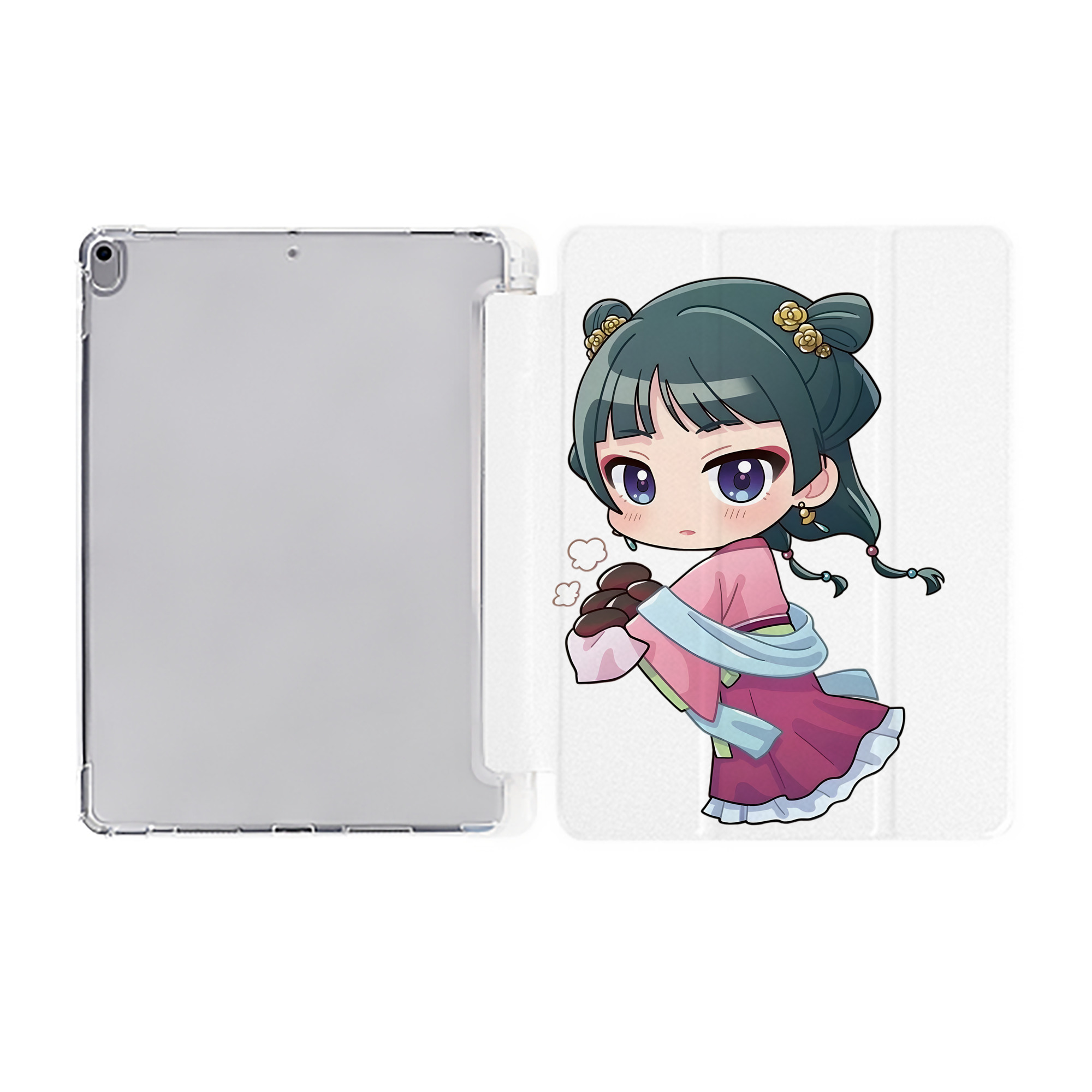 （画像用） 薬屋のひとりごと The Apothecary Diaries IPad ケース ペン収納付き 三つ折りスタンド PUレザー×シリコン 対応機種9.5/10.5/10.9インチ